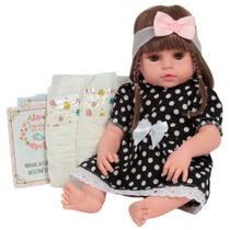 Boneca Reborn Bebê Menina Realista Fofinha Com Itens