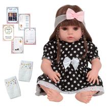 Boneca Reborn Bebê Menina Realista Fofinha Com Itens