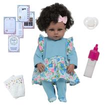 Boneca Reborn Bebê Negra Corpo de Vinil Siliconado Enxoval Boneca Reborn Bebê Negra Corpo de Vinil Siliconado Enxoval