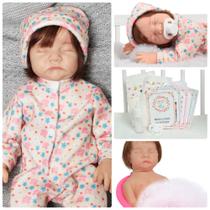 Boneca Reborn Bebê Princesa Com Cabelo Fio a Fio Kit Itens