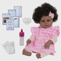 Boneca Reborn Bebê Princesa Negra Com Kit Itens Fofinha