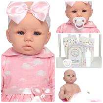 Boneca Reborn Bebê Princesa Recém Nascida Linda + Kit Itens