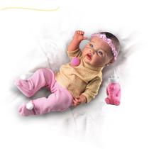 Boneca reborn bebe realista brinquedo com detalhes reais reborne cabelinho desenhado kit mamadeira