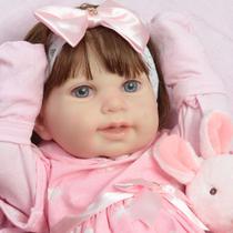 Boneca Reborn Bebê Realista Cabelo Implantado Fio a Fio Fofa