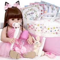 Boneca Reborn Bebê Realista Menina Bailarina Lindos Itens
