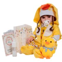 Boneca Reborn Bebê Realista Menina Patinho Fala 30 Frases