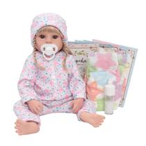 Boneca Reborn Bebê Realista Pijama Flamingo Com Kit Itens Boneca Reborn Bebê Realista Pijama Flamingo Com Kit Itens