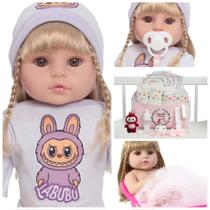 Boneca Reborn Bebê Recém Nascida Loira Fofinha Com Pelúcia Boneca Reborn Bebê Recém Nascida Loira Fofinha Com Pelúcia
