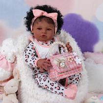 Boneca Reborn Bebe Side Natalie - Menina Negra Realista 50cm