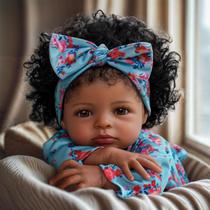 Boneca Reborn BebeSide - Menina Negra Realista 45cm com Roupas