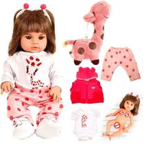 Boneca Reborn C/ Girafinha Menina 100% Silicone