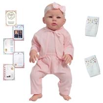 Boneca Reborn Careca Princesa Abigail Toda De Vinil 10 Itens