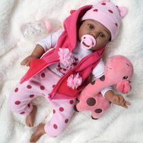 Boneca Reborn CHAREX Black Girl Lucy 55 cm com roupas e brinquedos