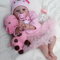 Boneca Reborn CHAREX realista de 22 polegadas com brinquedo girafa Boneca Reborn CHAREX realista de 22 polegadas com brinquedo girafa