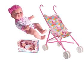 Boneca Reborn cheirinho de amor + Carrinho de boneca passeio kit Boneca Reborn cheirinho de amor + Carrinho de boneca passeio kit