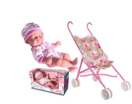 Boneca Reborn cheirinho de amor dormindo + Carrinho de boneca passeio kit Boneca Reborn cheirinho de amor dormindo + Carrinho de boneca passeio kit