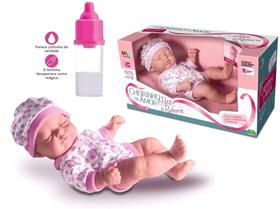 Boneca Reborn cheirinho de amor dormindo Petit bebe + Mamadeira Magica