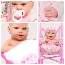 Boneca Reborn Com Carrinho Infatil Conjunto Pagão Rosa Lindo Boneca Reborn Com Carrinho Infatil Conjunto Pagão Rosa Lindo