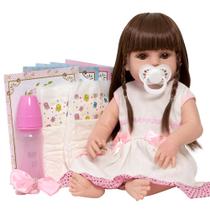 Boneca Reborn Corpo de Silicone Completa Pode Dar Banho - Cegonha Reborn Dolls