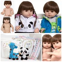 Boneca Reborn Corpo de Silicone Gêmeos Casal Sapinho Panda Boneca Reborn Corpo de Silicone Gêmeos Casal Sapinho Panda