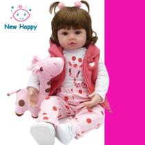 Boneca Reborn Corpo de Silicone Marca New Happy Com Pelúcia