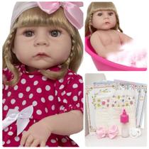 Boneca Reborn De Silicone Abigail Princesa Com Kit Itens