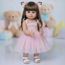 Boneca Reborn De Silicone + Bichinho de pelúcia New Happy