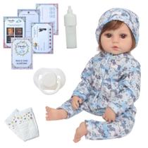 Boneca Reborn de Silicone Cabelo Implantado Fio a Fio Itensv