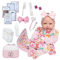 Boneca Reborn De Silicone Com Bolsa Maternidade e Itens Boneca Reborn De Silicone Com Bolsa Maternidade e Itens