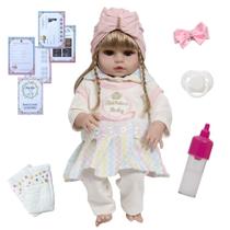Boneca Reborn de Silicone Loira Enxoval Arco Íris Fofinha Boneca Reborn de Silicone Loira Enxoval Arco Íris Fofinha