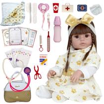 Boneca Reborn de Silicone Luxo Pode Dar Banho Envio Imediato