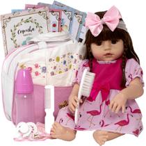 Boneca Reborn de Silicone Menina Completa 20 Itens Boneca Reborn de Silicone Menina Completa 20 Itens