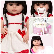 Boneca Reborn de Silicone Morena Princesa Linda Enxoval Boneca Reborn de Silicone Morena Princesa Linda Enxoval