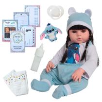 Boneca Reborn De Silicone Morena Stitch Olhos Castanhos Boneca Reborn De Silicone Morena Stitch Olhos Castanhos