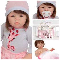 Boneca Reborn de Silicone Pode dar Banho Fio a Fio com Itens