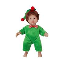 Boneca Reborn De Silicone Realista De 6 Polegadas Menina Com Vestido De Natal Feita À Mão Com Cabelo Boneca Reborn De Silicone Realista De 6 Polegadas Menina Com Vestido De Natal Feita À Mão Com Cabelo