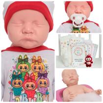 Boneca Reborn De Silicone Recém Nascida Com Kit Acessórios