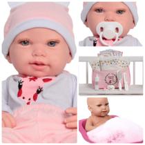 Boneca Reborn De Silicone Recém Nascida Girafinha Com Bolsa Boneca Reborn De Silicone Recém Nascida Girafinha Com Bolsa