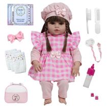 Boneca Reborn de Vinil Fofa Princesa Com Lindos Acessórios Boneca Reborn de Vinil Fofa Princesa Com Lindos Acessórios