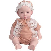 Boneca Reborn EQAIWUJIE Corpo Inteiro de Silicone 47 cm Menina 3,15 kg