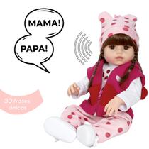 Boneca Reborn Fala 30 Frases Enxoval Girafinha 100% Silicone