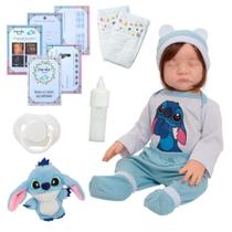 Boneca Reborn Fio a Fio Corpo 100% Silicone Com Pelúcia