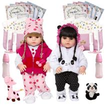 Boneca Reborn Gêmeas Girafinha Pandinha C Bolsa Envio 24hrs Boneca Reborn Gêmeas Girafinha Pandinha C Bolsa Envio 24hrs