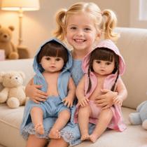 Boneca Reborn Gêmeos Realista Casal Cabelo Castanho + Itens Boneca Reborn Gêmeos Realista Casal Cabelo Castanho + Itens