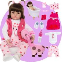 Boneca Reborn Girafinha Bebê Realista Silicone Menina Boneca Pode dar Banho Boneca Reborn Girafinha Bebê Realista Silicone Menina Boneca Pode dar Banho