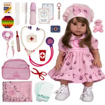 Boneca Reborn Infantil Grande Adora Castanho 100% Silicone Boneca Reborn Infantil Grande Adora Castanho 100% Silicone