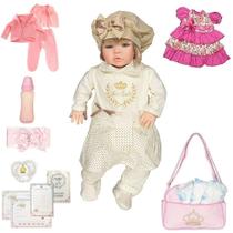 Boneca Reborn Isabela Loira Com Enxoval Completo Premium