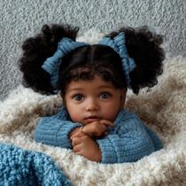 Boneca Reborn JIZHI - Bebê Negra Realista 50cm com Caixa de Presente