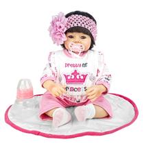 Boneca Reborn Kikita Bebê Menina 41 cm Com Chupeta E Mamadeira Boneca Reborn Kikita Bebê Menina 41 cm Com Chupeta E Mamadeira