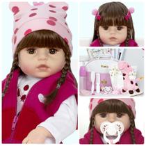 Boneca Reborn Laura Girafinha Recem Nascida Enxoval Lindo
